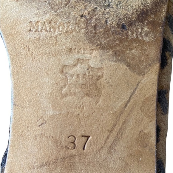 Manolo Blahnik Animal Print Suede Flats - 37 - Picture 6 of 7